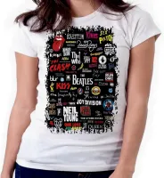 Baby look blusa feminina ou Camiseta Rock bandas famosas - Foto 3