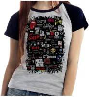 Baby look blusa feminina ou Camiseta Rock bandas famosas - Foto 4