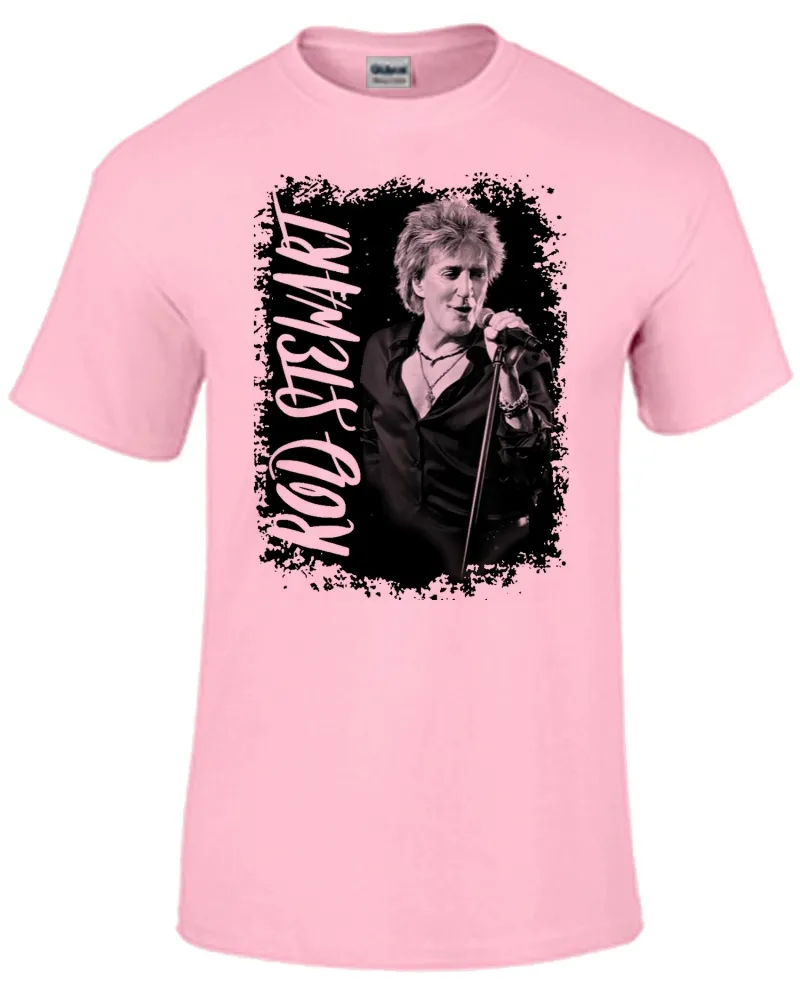 Baby look blusa feminina ou Camiseta rod stewart banda rock antiga