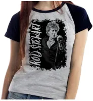 Baby look blusa feminina ou Camiseta rod stewart banda rock antiga - Foto 4