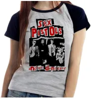 Baby look blusa feminina ou Camiseta sex pistols banda rock antiga - Foto 4