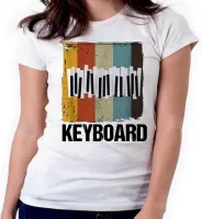 Baby look blusa feminina ou Camiseta Teclado tecladista musica - Foto 3