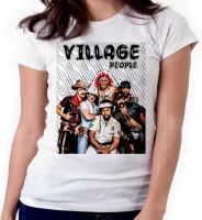 Baby look blusa feminina ou Camiseta Vilage People banda antiga - Foto 3