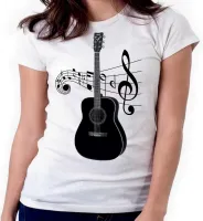 Baby look blusa feminina ou Camiseta Violão musica musico artista - Foto 4