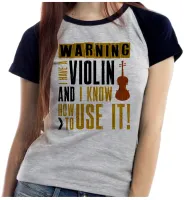 Baby look blusa feminina ou Camiseta Violino musica classica musico - Foto 4