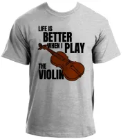 Baby look blusa feminina ou Camiseta Violino musico musica - Foto 2