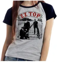 Baby look blusa feminina ou Camiseta ZZ top banda rock antiga - Foto 3