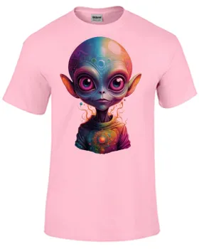 Baby look blusa feminina ou Camiseta Alien et ovni colorido varginha
