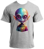 Baby look blusa feminina ou Camiseta Alien et ovni colorido varginha - Foto 2