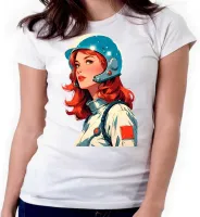 Baby look blusa feminina ou Camiseta Astronauta nasa mulher space x - Foto 3