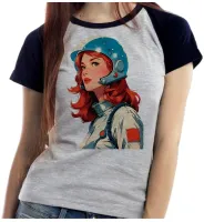 Baby look blusa feminina ou Camiseta Astronauta nasa mulher space x - Foto 4