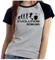 Baby look blusa feminina ou Camiseta Boliche bolão jogador evolução - Foto 4