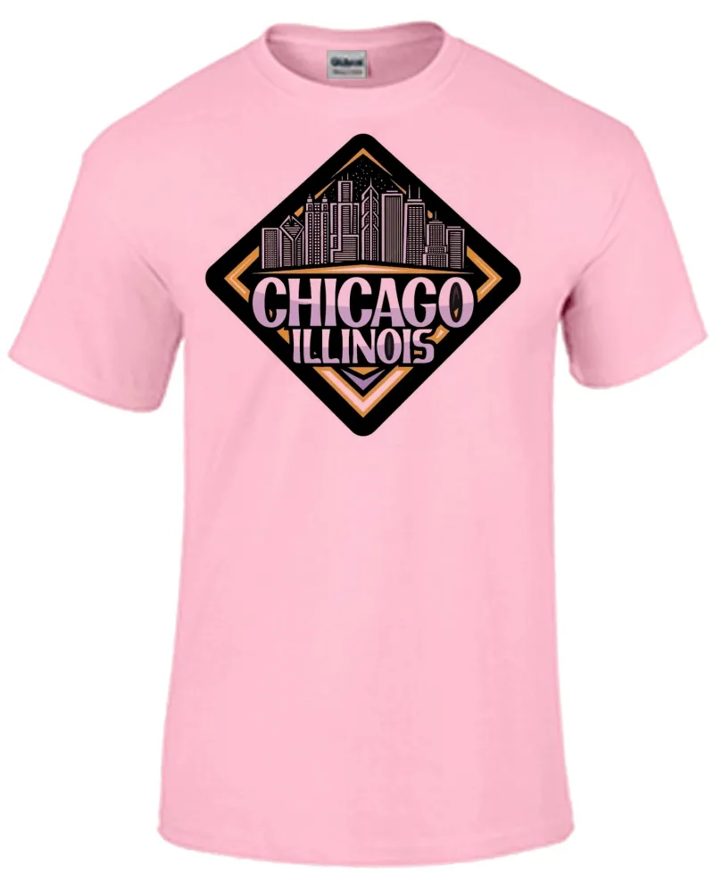 Baby look blusa feminina ou Camiseta Chicago illinois Lembrança