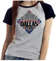 Baby look blusa feminina ou Camiseta Dallas Texas lembrança - Foto 4