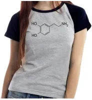 Baby look blusa feminina ou Camiseta Formula dopamina quimica - Foto 4