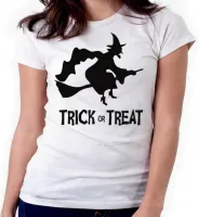 Baby look blusa feminina ou Camiseta Halloween dia das bruxas bruxa vassoura - Foto 3