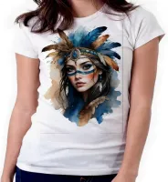 Baby look blusa feminina ou Camiseta India indigena apache indio - Foto 4