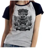 Baby look blusa feminina ou Camiseta Janeiro Aniversário Melhores nasceram - Foto 4