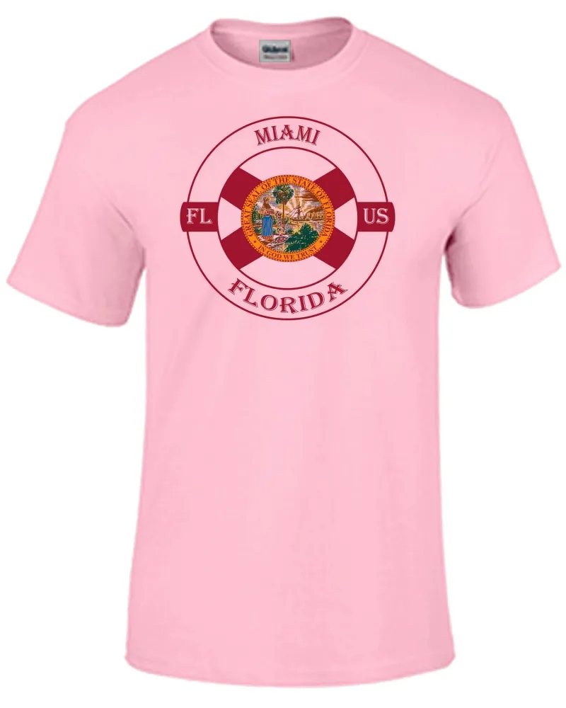 Baby look blusa feminina ou Camiseta Miami Florida Lembrança Imagem