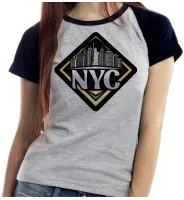 Baby look blusa feminina ou Camiseta New York city NY lembrança - Foto 4