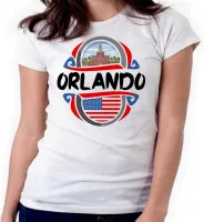 Baby look blusa feminina ou Camiseta Orlando Florida Estados unidos - Foto 3