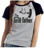 Baby look blusa feminina ou Camiseta Pai churrasco assador churrasqueira - Foto 4