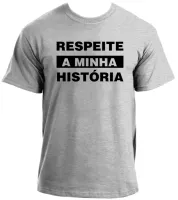 Baby look blusa feminina ou Camiseta Respeite minha história - Foto 2