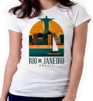Baby look blusa feminina ou Camiseta Rio de Janeiro Cristo Redentor - Foto 3