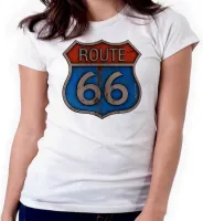 Baby look blusa feminina ou Camiseta rota 66 rodovia famosa EUA - Foto 3