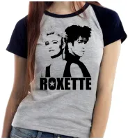 Baby look blusa feminina ou Camiseta Roxette banda rock antiga - Foto 4