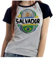 Baby look blusa feminina ou Camiseta Salvador Bahia lembrança - Foto 4
