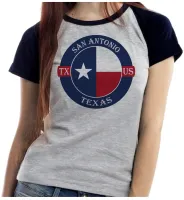 Baby look blusa feminina ou Camiseta San Antonio Texas lembrança - Foto 4