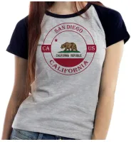 Baby look blusa feminina ou Camiseta San Diego California Lembrança - Foto 4