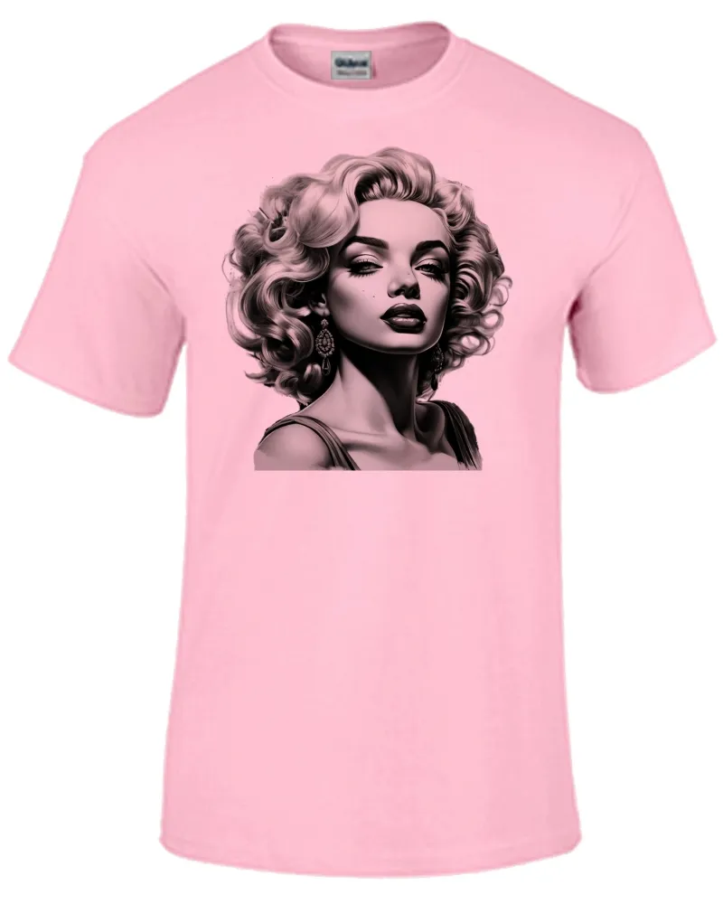 Baby look blusa feminina ou Camiseta marilyn monroe preto e branco