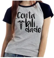Baby look blusa feminina ou Camiseta Contabilidade contador contadora - Foto 4