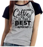 Baby look blusa feminina ou Camiseta Medicina Café melhor remédio - Foto 4