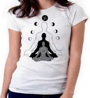 Baby look blusa feminina ou Camiseta Meditação Yoga Reiki meditar - Foto 3