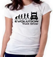 Baby look blusa feminina ou Camiseta Motorista caminhão evolução caminhoneiro - Foto 3