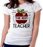 Baby look blusa feminina ou Camiseta Professor professora teacher maça - Foto 3