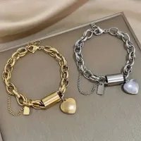 PULSEIRA DE CORRENTE GROSSA EM AÇO INOXIDÁVEL, COM PINGENTE CORAÇÃO, BANHADO A PRATA 925 - Foto 4