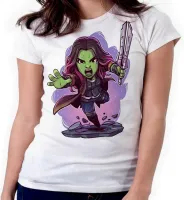 Baby look blusa feminina ou Camiseta Gamora guardioes da galaxia - Foto 4