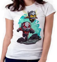 Baby look blusa feminina ou Camiseta Homem formiga vespa super herois - Foto 3
