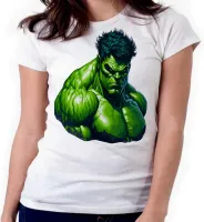 Baby look blusa feminina ou Camiseta Hulk vingadores super heroi verdão - Foto 3