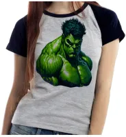 Baby look blusa feminina ou Camiseta Hulk vingadores super heroi verdão - Foto 4
