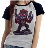 Baby look blusa feminina ou Camiseta Peter quill guardioes galaxia hero - Foto 4