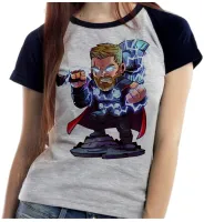 Baby look blusa feminina ou Camiseta thor martelo vingadores hero - Foto 3