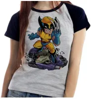 Baby look blusa feminina ou Camiseta Wolverine garra vingador logan - Foto 4