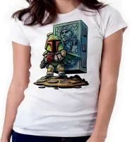 Baby look blusa feminina ou Camiseta boba fett han solo star wars - Foto 3