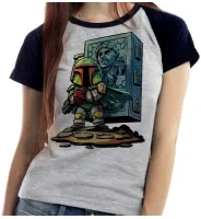 Baby look blusa feminina ou Camiseta boba fett han solo star wars - Foto 4