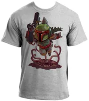 Baby look blusa feminina ou Camiseta boba fett star wars vilão - Foto 2